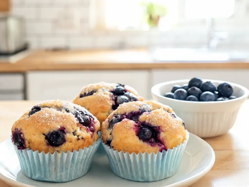 Blaubeer-Muffins (KI-generiertes Bild)