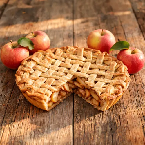 Apfelkuchen mit Teiggitter (KI-generiertes Bild)